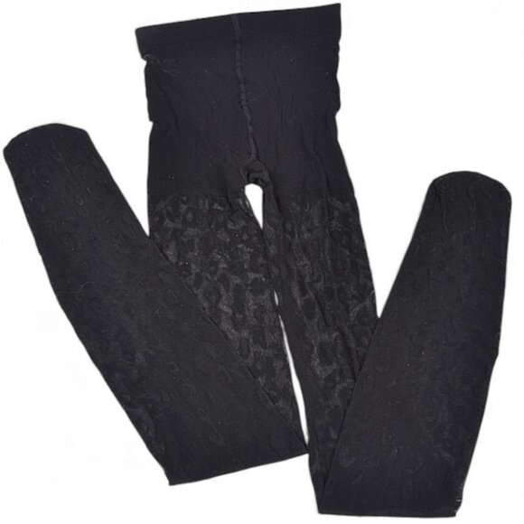 Leopard Pattern Black Tight Stocking - Picture 5 of 5